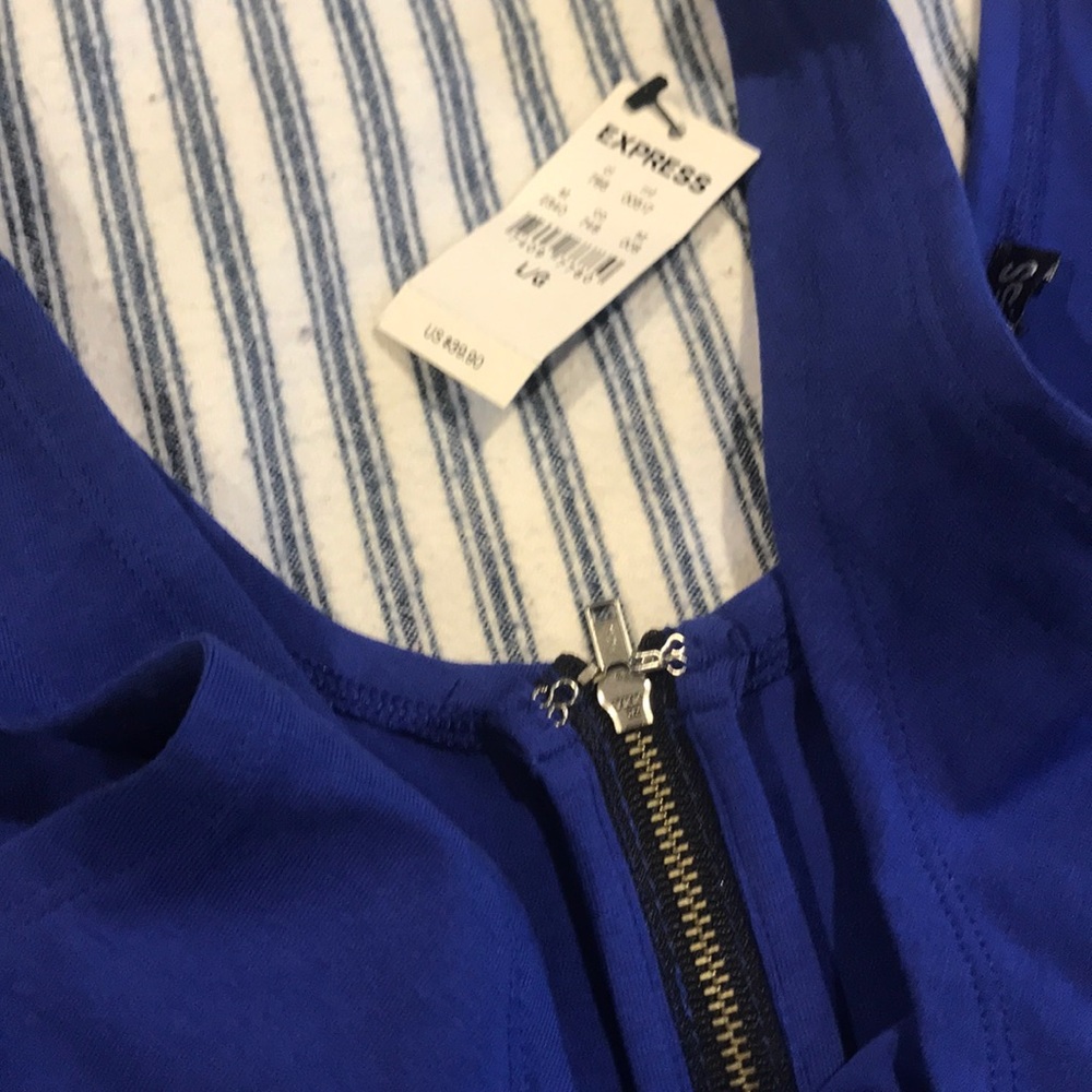 Blue zipper back express dress new with tags! - Picture 2 of 3